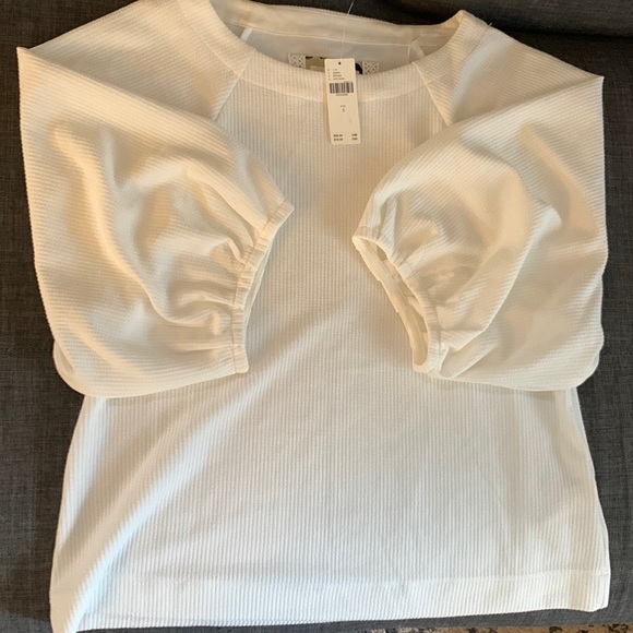 Anthropologie Tops - Maeve white top with balloon sleeves sz S